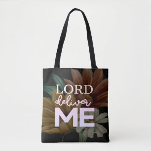 Bolsa Tote Senhor Me Livre Citação Floral Cristã Fé