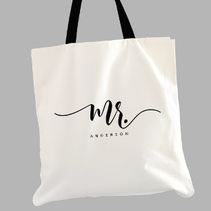 Bolsa Tote Senhor Preto Branco Recém-Casado Noivo Roteiro Per