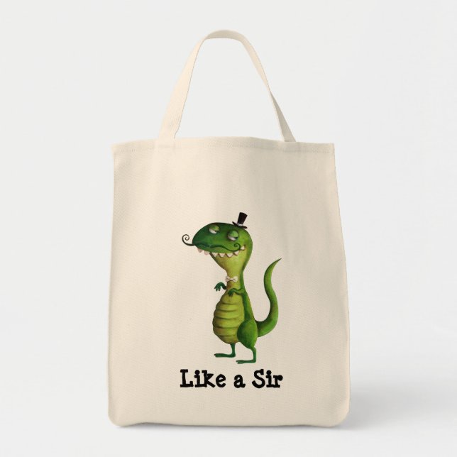Bolsa Tote Senhor T-rex com Moustaches (Frente)