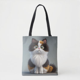 BOLSA TOTE SENHORA ADORÁVEL CARTOON CALICO CAT