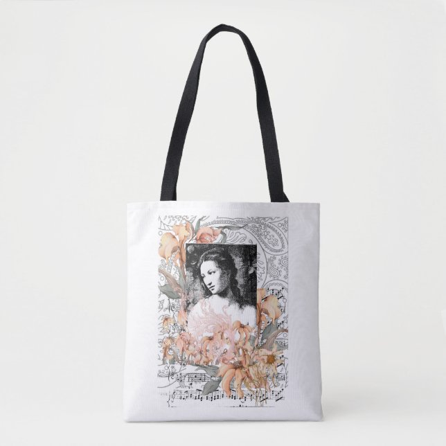 Bolsa Tote Senhora com flores (Frente)