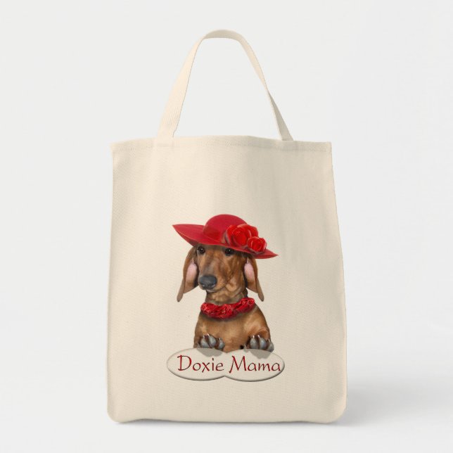 Bolsa Tote Senhora de Doxie no saco de compras vermelho (Frente)