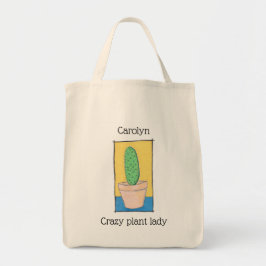 Bolsa Tote Senhora de plantas louca, cacto de pera picante, s