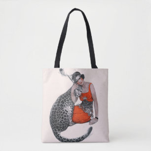 Bolsa Tote Senhora e leopardo
