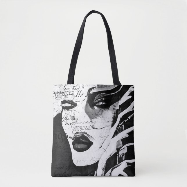 Bolsa Tote Senhora em preto e branco (Frente)