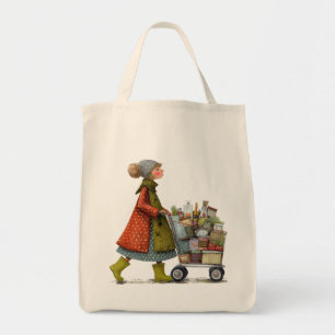 Bolsa Tote Senhora Excêntrica com Carrinho de Compras