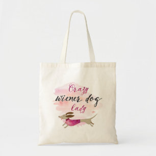 Bolsa Tote Senhora louca do cão do Wiener