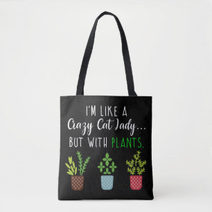 Bolsa Tote Senhora louca Engraçado Gardening do gato