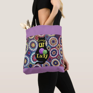 Bolsa Tote Senhora louca sacola do gato