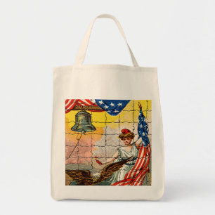 Bolsa Tote Senhora Vintage, Águia, Bandeira e Mosiac da Liber