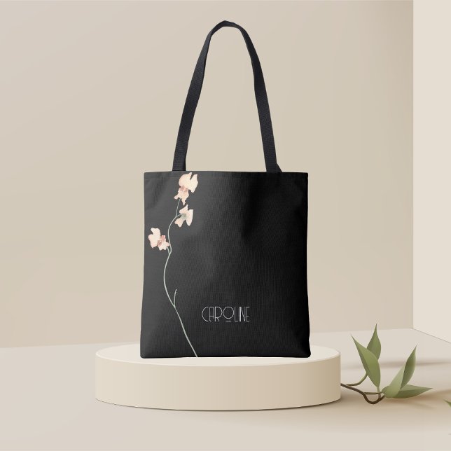 Bolsa Tote  Senhoras Elegante Preto Floral Boho Fofo  (Criador carregado)