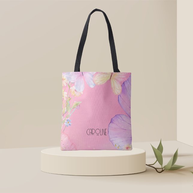 Bolsa Tote  Senhoras Floral Borboleta Boho Fofo  (Criador carregado)