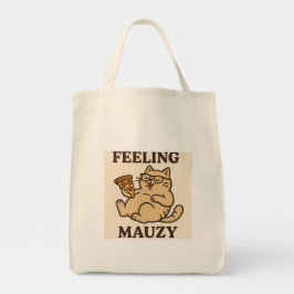 Bolsa Tote Sensação de Mauzy - Pizza Retro Vibes de Gato