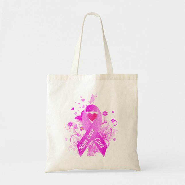 Bolsa Tote Sensibilização do Cancer da Mama (Frente)