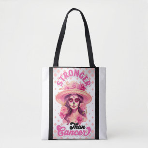 Bolsa Tote Sensibilização do Cancer da Mama do Crânio do Açúc