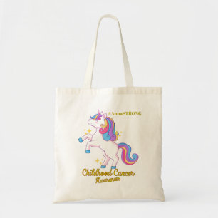 Bolsa Tote Sensibilização mágica de unicórnio cancer da infân