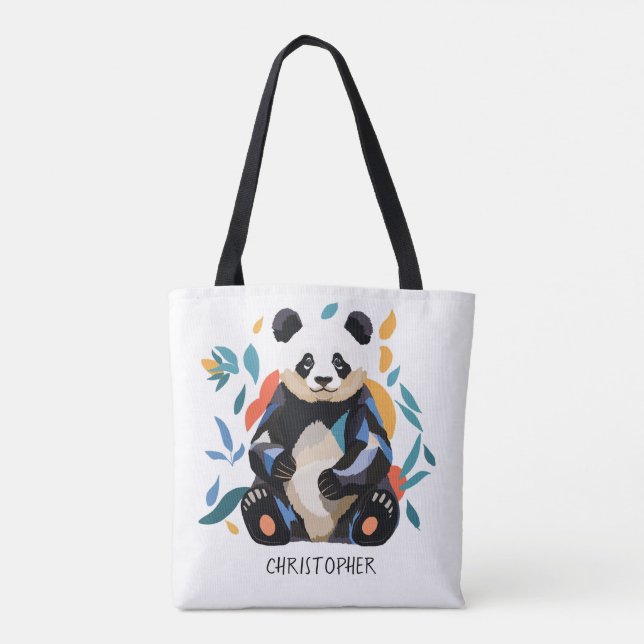 Bolsa Tote Sentado Colorido Panda Bear Matisse Nome Inspirado (Verso)