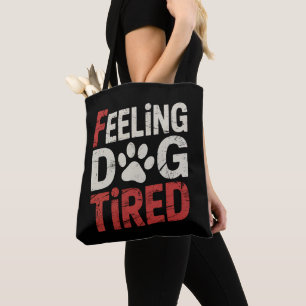 Bolsa Tote Sentindo-me Cão Cansado Divertido Retro Vintage