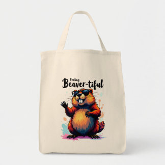 Bolsa Tote Sentindo-se bonito - Gráfico engraçado do castor