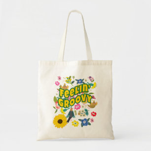 Bolsa Tote Sentindo-se Groovy Hippie Retro Boho Floral