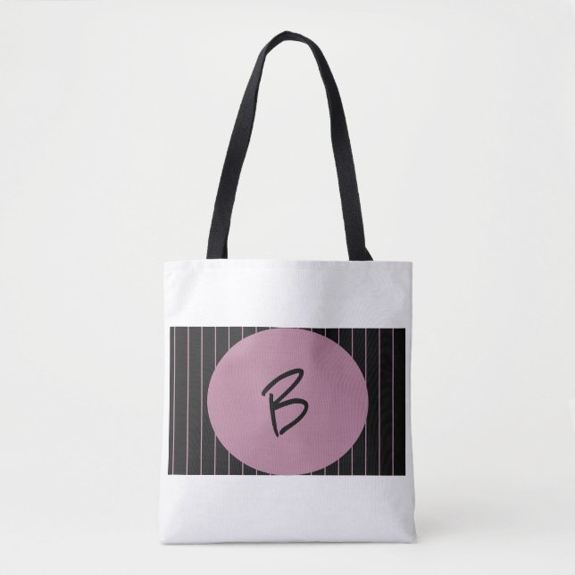 Bolsa Tote Separado preto e rosa personalizado (Frente)