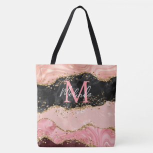 Bolsa Tote Sequências Pretas e Rosa Agitam