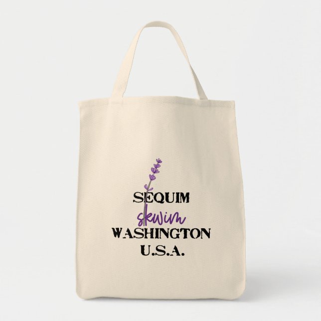Bolsa Tote Sequim Lavanda Grocery Tote Bag (Frente)