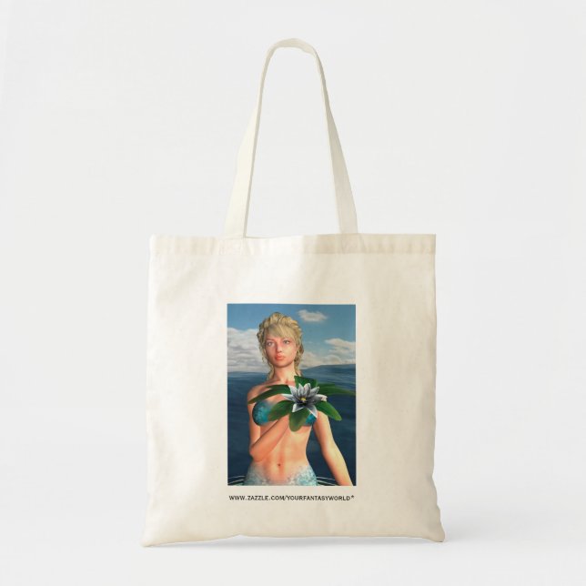 Bolsa Tote Sereia com Flor de Nenúfar (Frente)