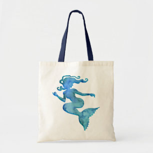 Bolsa Tote Sereia de Aquarela Azul