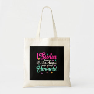 Bolsa Tote Sereia Engraçada Nadando, Meninas, Mulheres E Pres