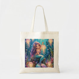 Bolsa Tote Sereia Fofa e Lanternas de Água-viva