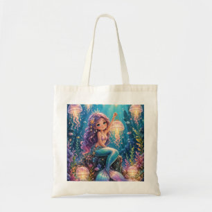 Bolsa Tote Sereia Fofa e Lanternas de Água-viva