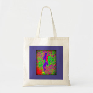 Bolsa Tote sereia groovy roxa do estilo do hippie