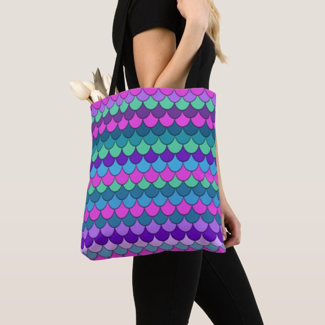 Bolsa Tote Sereia Multicolorida Colorida (Close Up)