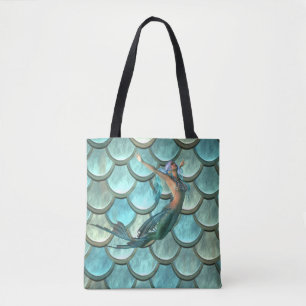 Bolsa Tote Sereia Na Escama Da Cauda De Sereia