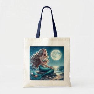 Bolsa Tote Sereia na praia à noite