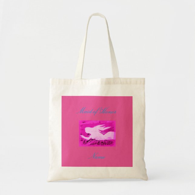 Bolsa Tote sereia rosa madrinha de casamento (Frente)