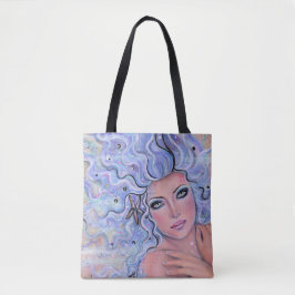 Bolsa Tote Sereia soletra fantasia arte em saco de Renee