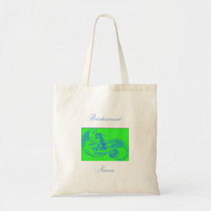 Bolsa Tote Sereia verde-ondulante de Bridesmaid