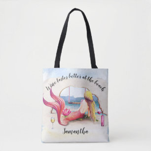 Bolsa Tote Sereia Vinha Melhor na Praia Personalizada