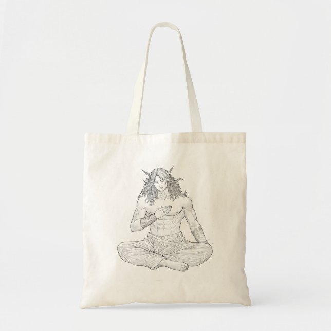 Bolsa Tote Serene Elf Warrior | Fantasy Anime Character Art (Frente)