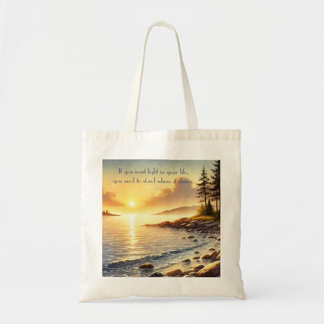 Bolsa Tote Serene Lake & Quote (Frente)