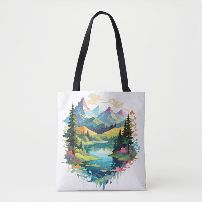 Bolsa Tote Serene Landscape Calm Tranquil Nature Mounts (Frente)
