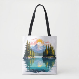 Bolsa Tote Serene Paisagem Calma Natureza Tranquila Fora da A