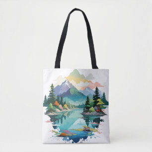 Bolsa Tote Serene Paisagem Calma Natureza Tranquila Fora da A