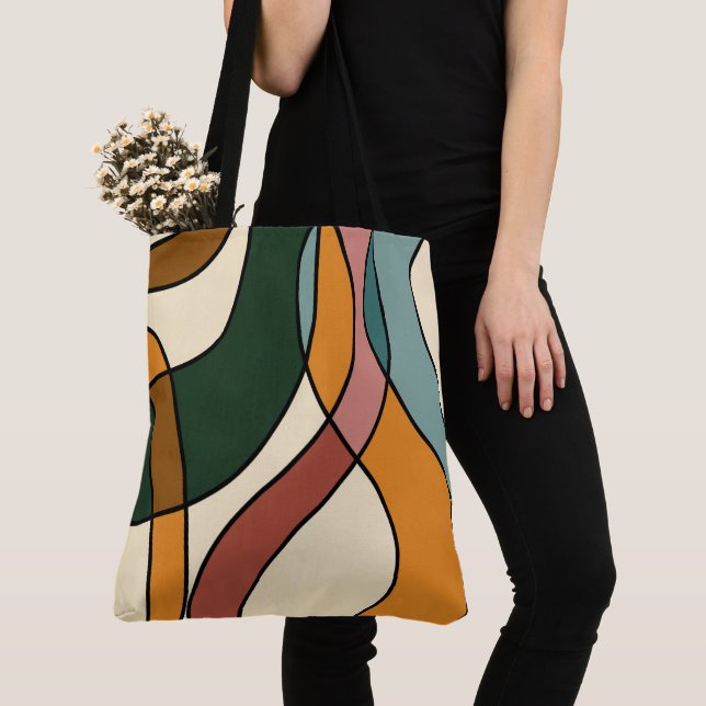 Bolsa Tote Serene Savanna Gentle Abstract Modern Earthy (Close Up)