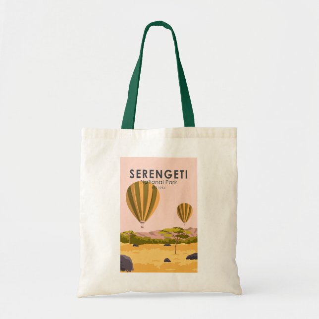 Bolsa Tote Serengeti National Park Tanzania Hot Air Balloon (Frente)