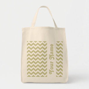 Bolsa Tote Serengeti Safari Chevron com nome personalizável