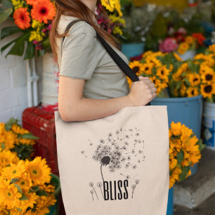 Bolsa Tote Serenidade de Dente-de-Leão Feliz e Estilosa