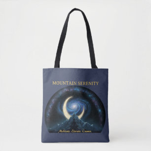 Bolsa Tote Serenidade Montanhosa Meditação Cósmica. Lua Cresc